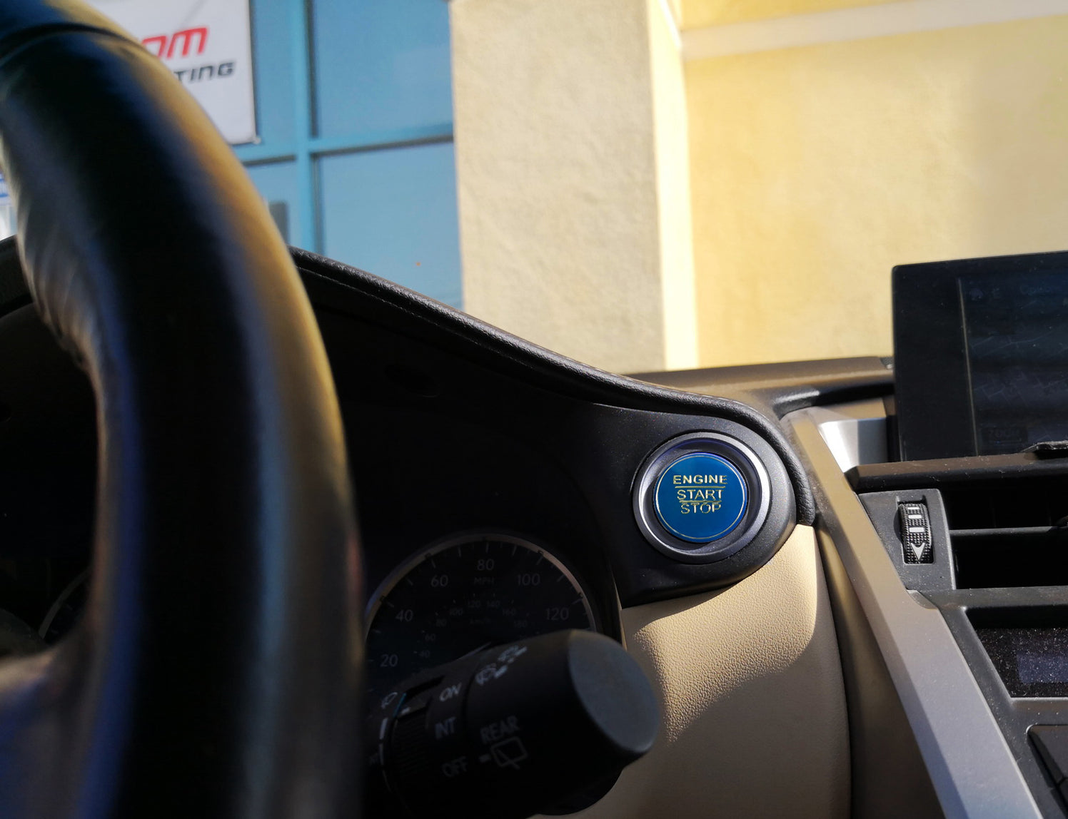 Blue Keyless Engine Push Start Button Cover For 14+ Lexus IS GS ES RC ...
