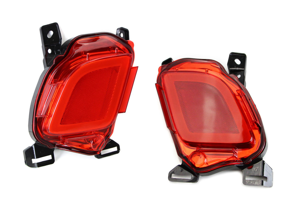 Red Rear Fog Light LED Rear Fog Lights Bumper Reflector Brake Running Lamps For 2014-19 H ...