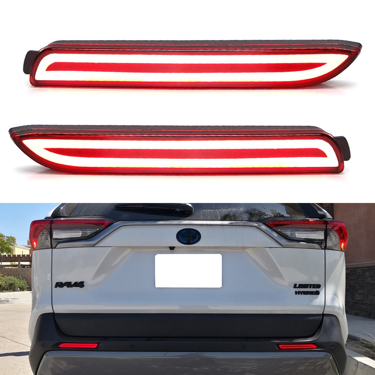 Lexus Taillight Style Red 3D Optic LED Bumper Reflector Lights For Lex ...