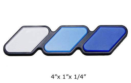 Retro 3-Color Stripe Grille Badge Emblem w/No Removal Toggle Anchor Bolts - Blue