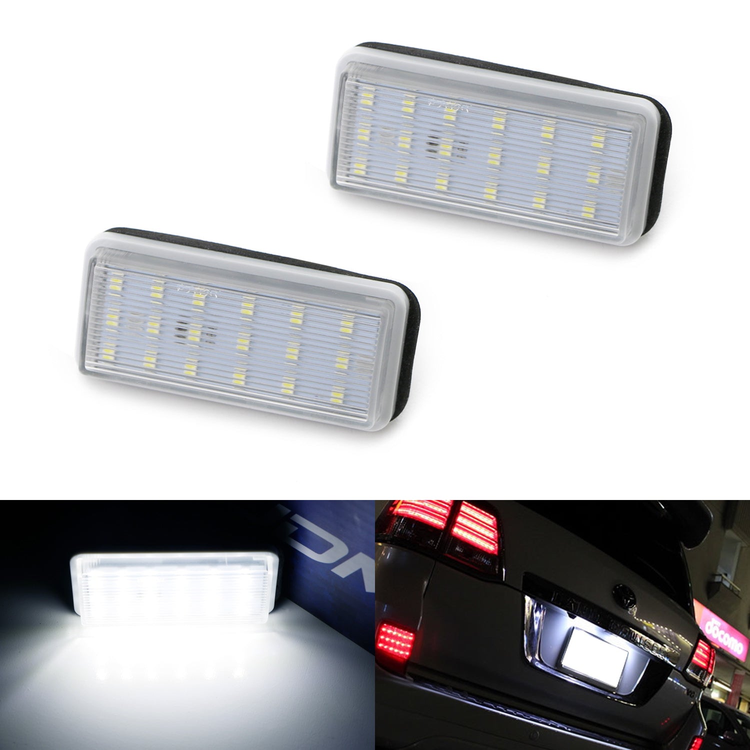 Oem-replace 18-smd White Led License Plate Lights For Toyota Land Crui 