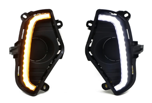 OEM Fog Lamp Bezel Replacement White/Amber LED Daytime Light Kit For 19-up RAV4