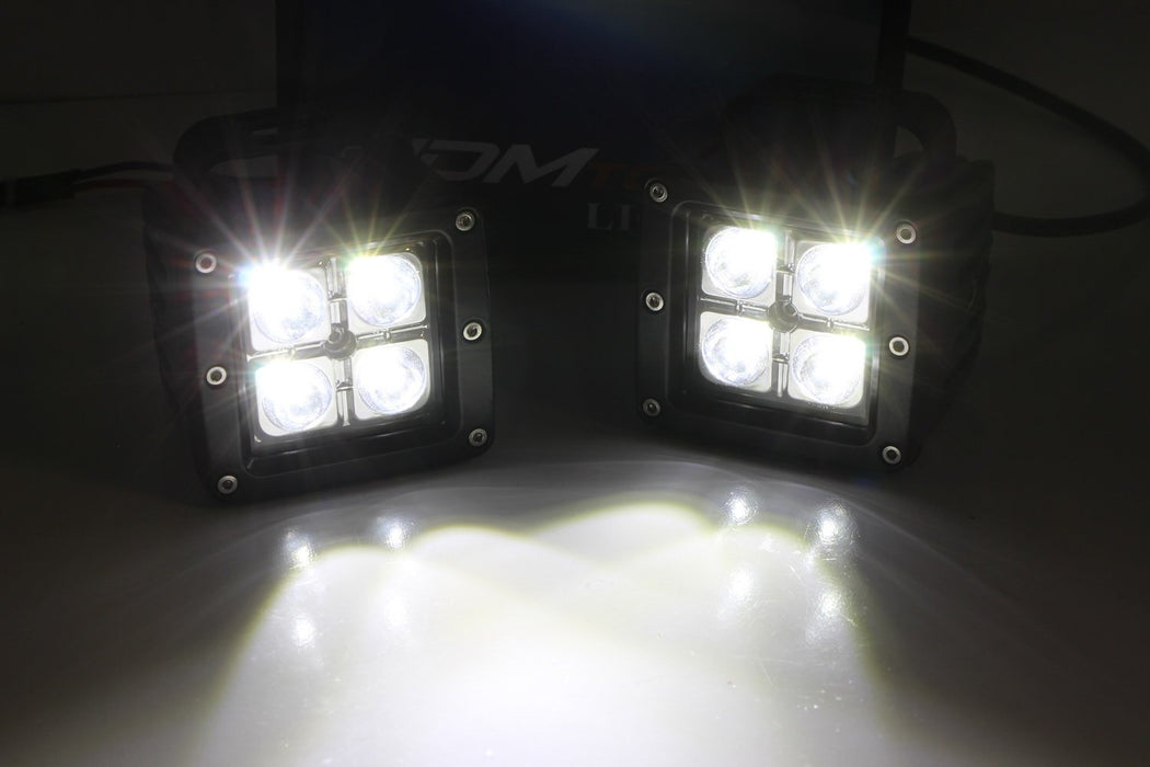 Behind Grille LED Pod Light Kit w/ Mount Bracket/Wirings For 16-23 Toyota Tacoma
