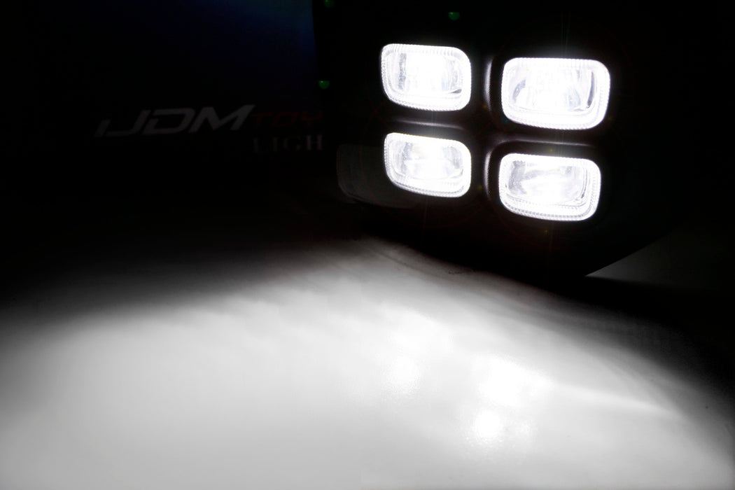 Switchback LED Fog Bezel Cover Daytime Running Light Kit For 16-23 Toyota Tacoma