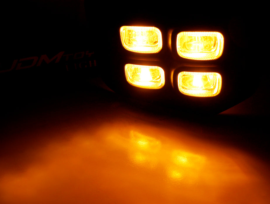 Switchback LED Fog Bezel Cover Daytime Running Light Kit For 16-23 Toyota Tacoma
