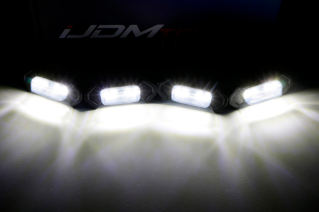 Smoke Lens White LED Front Grille Lights For 16-23 Toyota Tacoma w/TRD Pro Grill