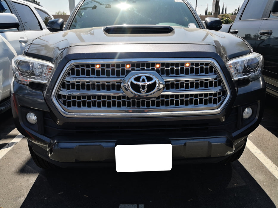4pc Raptor Style 3W Amber LED Grille Lights For 16-23 Toyota Tacoma w/ TRD Grill