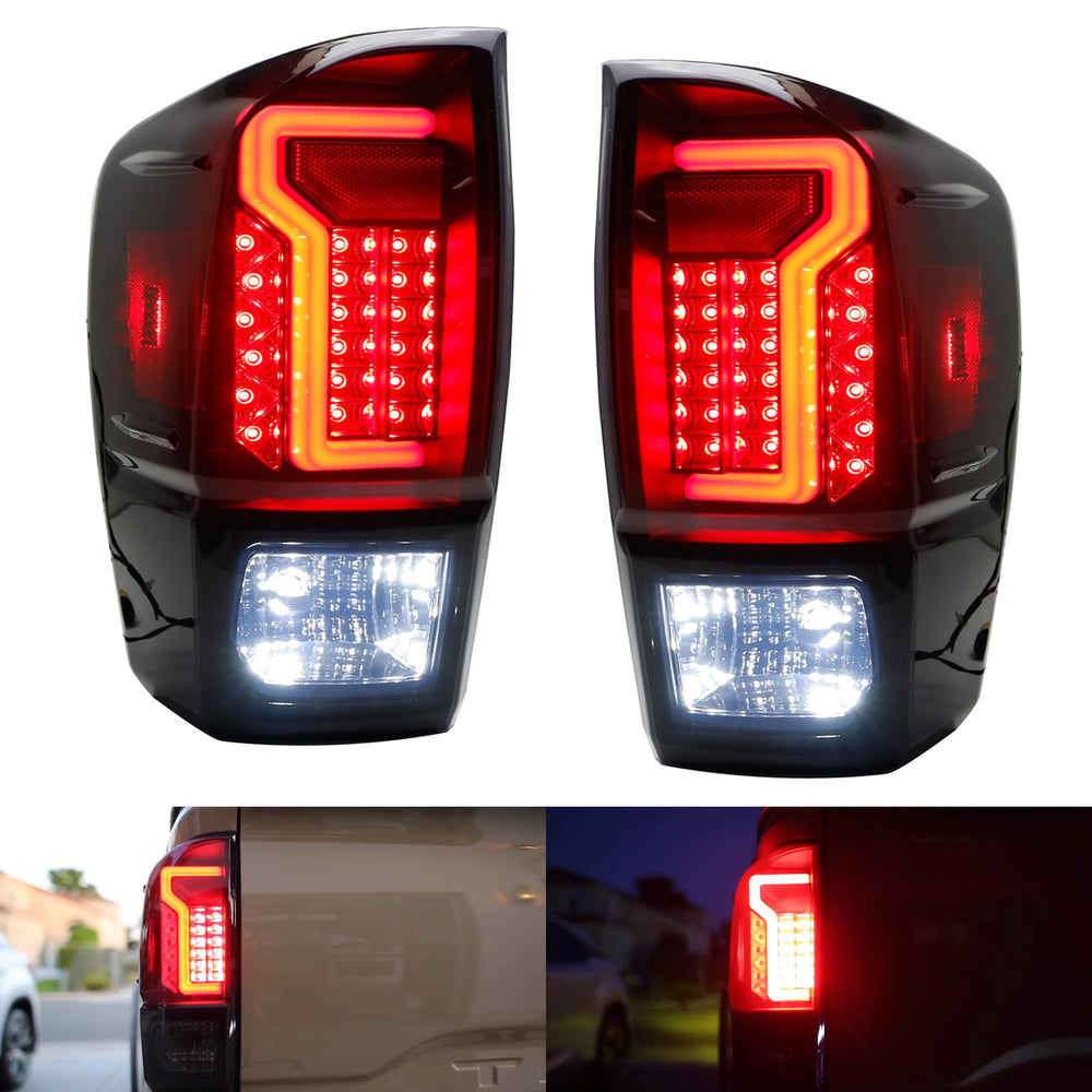 Interior Lights For Toyota Tacoma Smoked LED Tail Lights For 2016-2023 Toyota Tacoma - Black Housing, Pair Toyota Tacoma Tail Lights - Foto 6