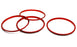 Red Aluminum Outer AC Vent Surrounding Decoration Rings For 16-23 Toyota Tacoma