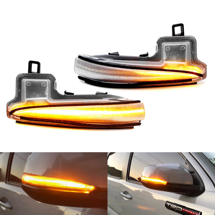 Side Mirror Sequential Blink Turn Signal Lights For 16-23 Tacoma, 19-up RAV4 etc