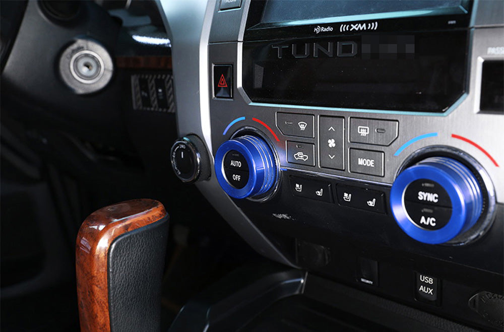 5pc Blue Air Conditioner Stereo Volume Switch Knob Ring Covers For 17-21 Tundra
