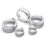 5pc Silver Air Conditioner Stereo Volume Switch Knob Ring Cover For 17-21 Tundra