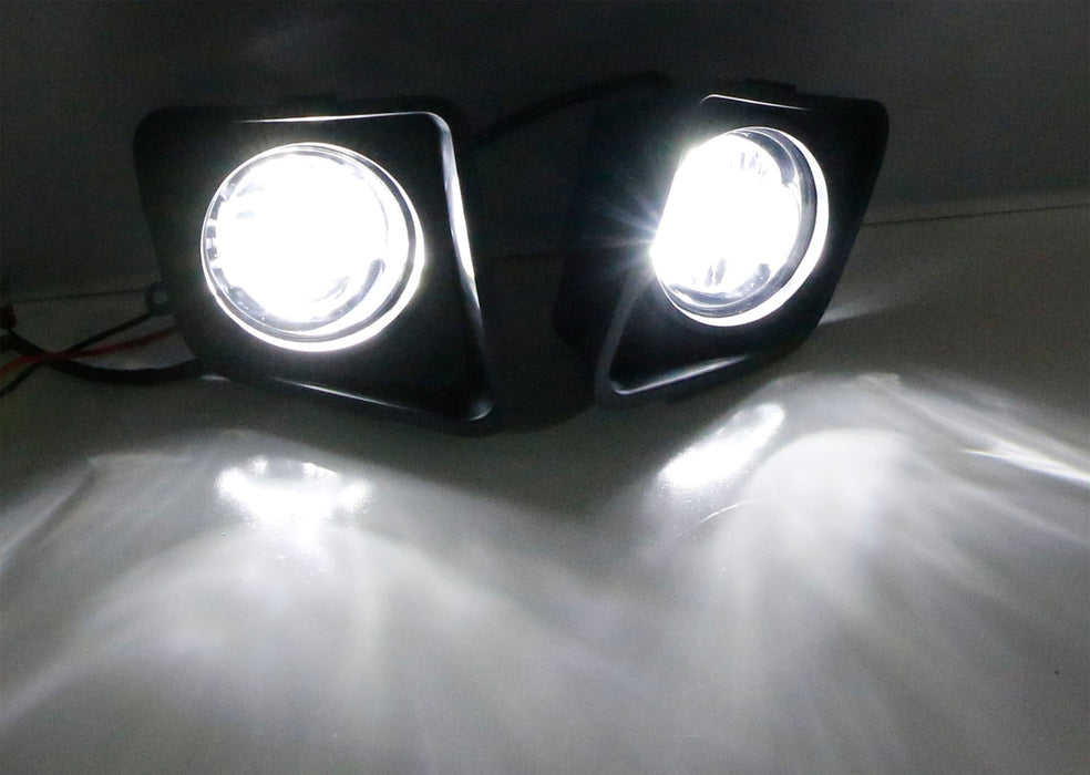 Complete 15W CREE LED Fog Lights w/Bezel Covers, Wiring For 14-21 Toyota Tundra