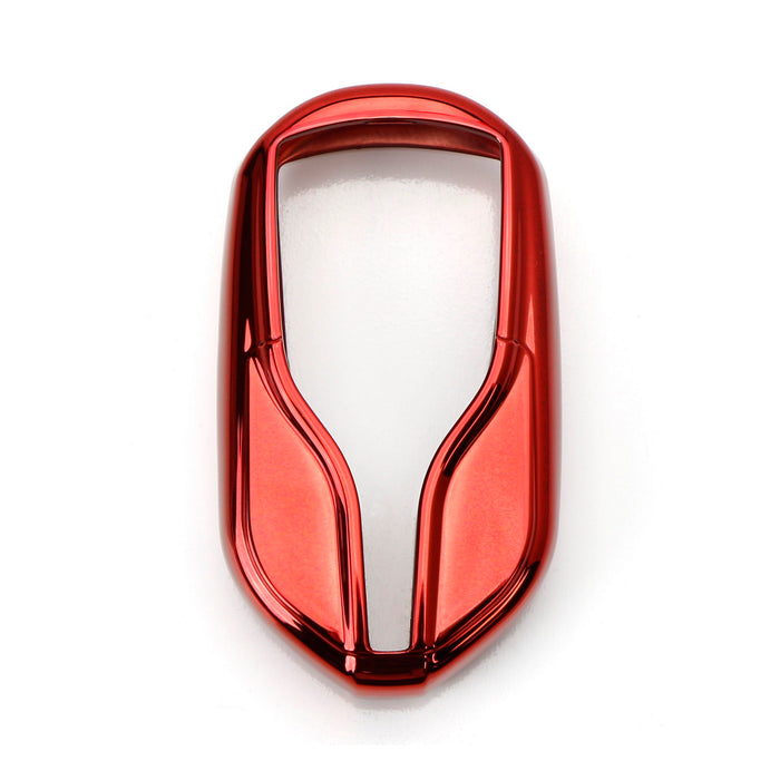 Chrome Red TPU Key Fob Case For 13+ Maserati Quattroporte Ghibli, 17+ Levante