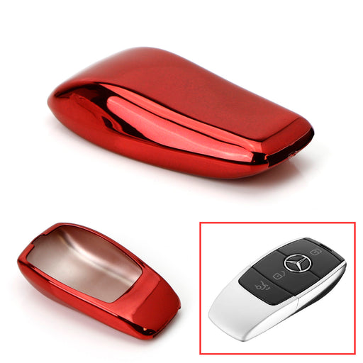 Chrome Red TPU Key Fob Case For Mercedes E S G A C CLA CLS GLB GLC GLE GLS-Class