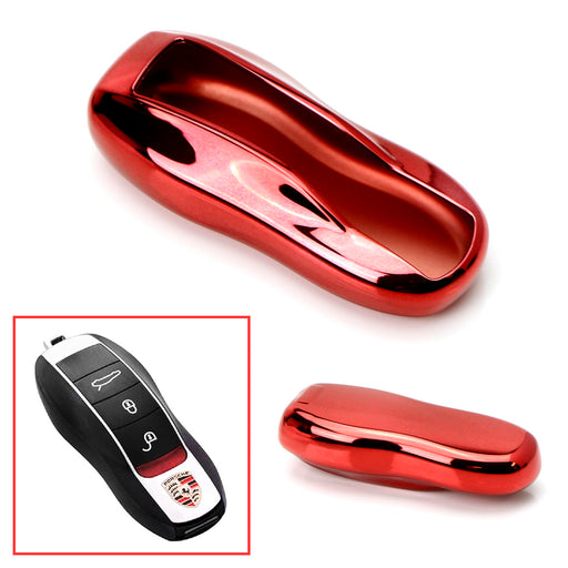 Red TPU Key Fob Cover Case For Porsche Cayenne Panamera Macan 718  Cayman 911