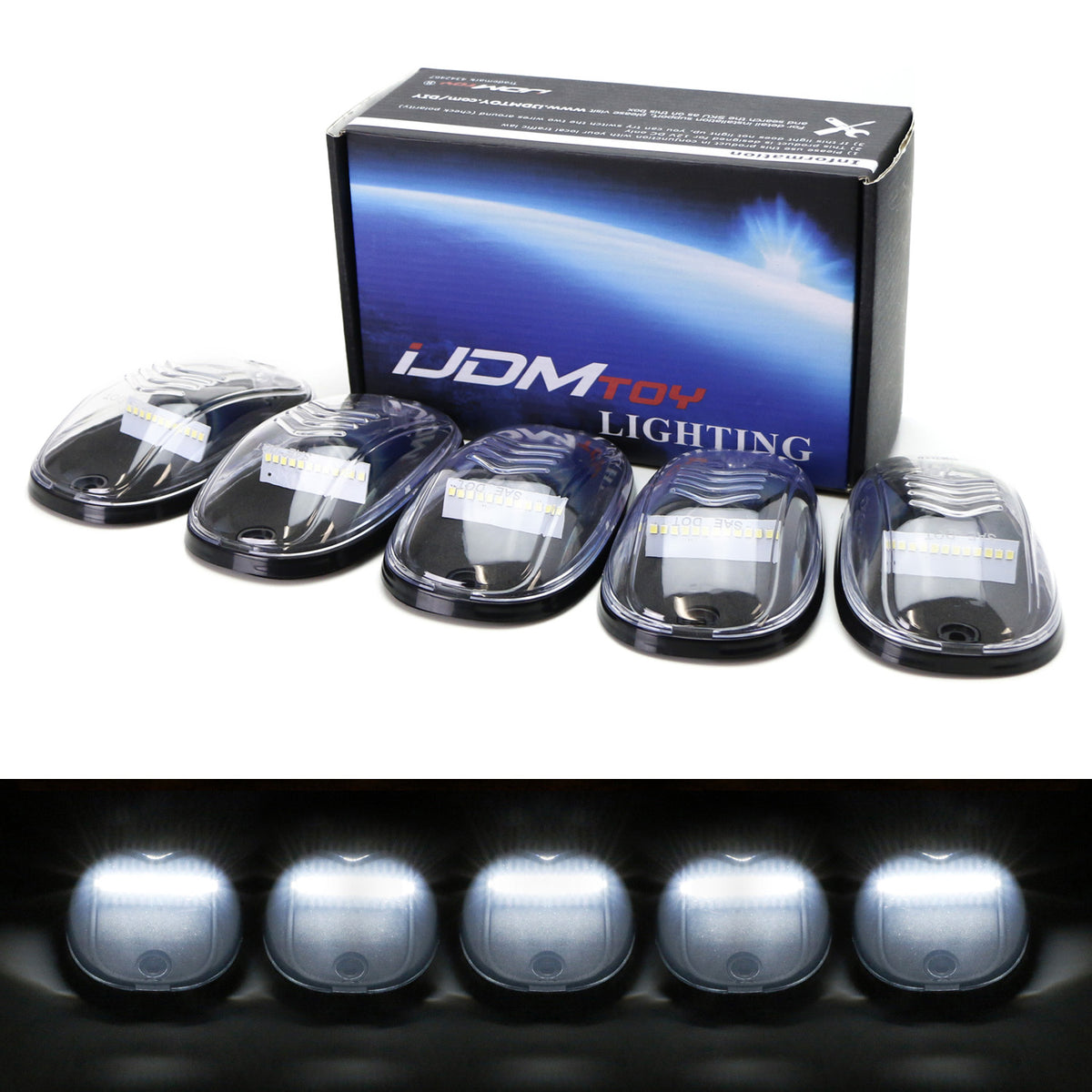 5Pcs Fog Light Rocker Toggle Switch Blue LED Dashboard Sales Kit Car  Accessories