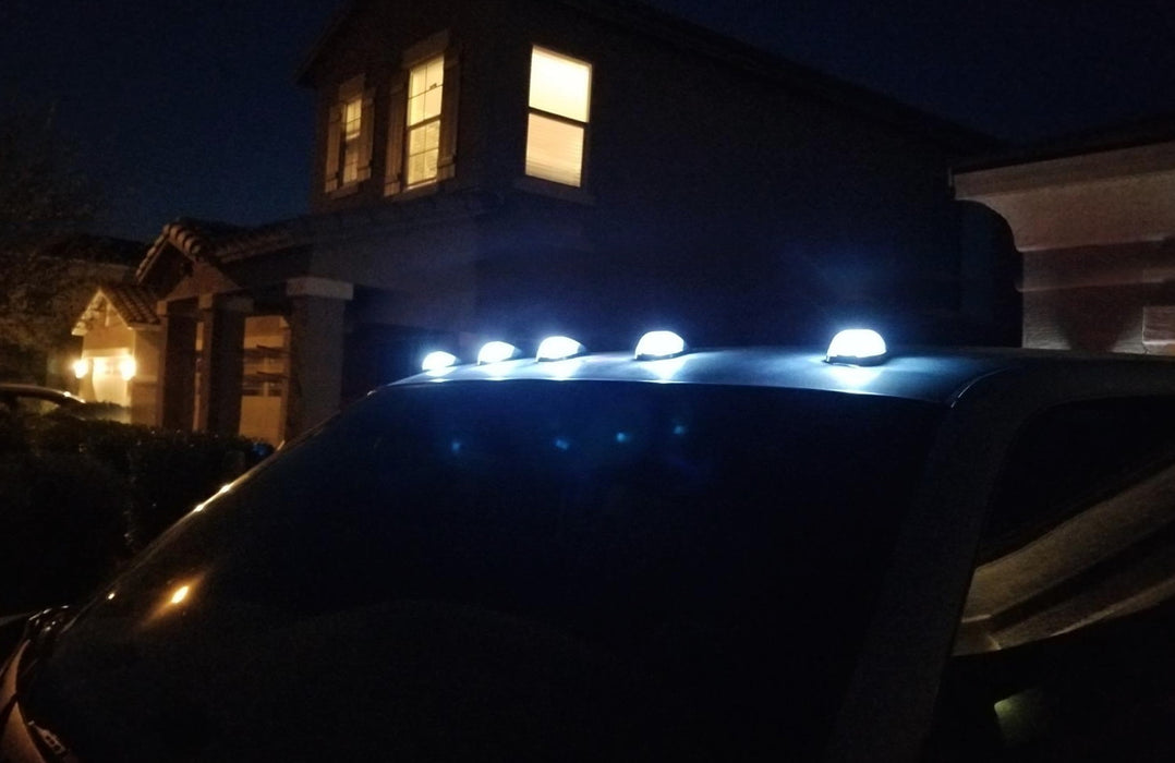 Clear Lens White Full LED Cab Roof Clearance Marker Light Kit For Truck SUV 4x4