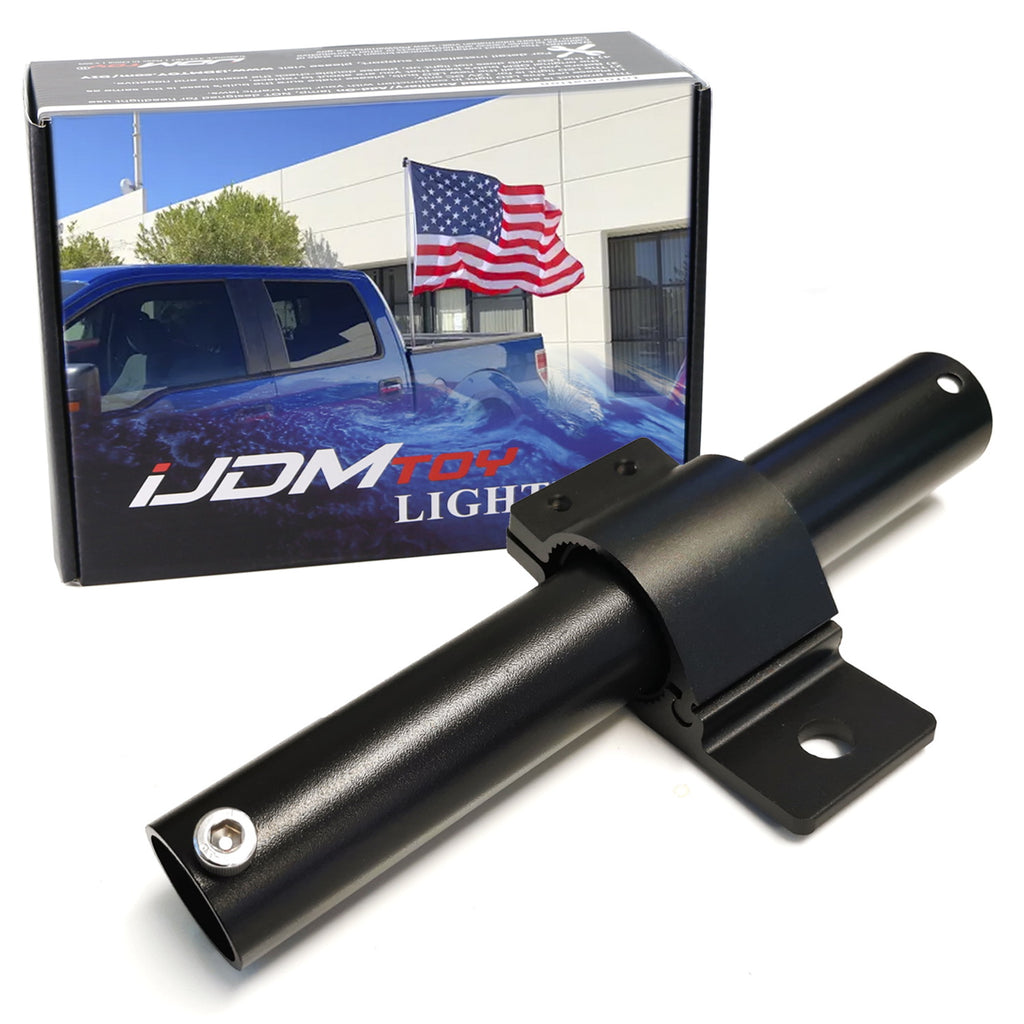 DRT Motorsports Truck Bed Flag Pole Mount – Universal, No Drilling, Black