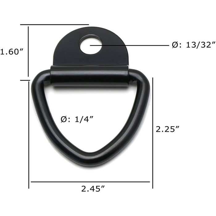 2) Truck Bed Rail Tie Down D-Ring Cargo Cleat, For Tacoma Tundra