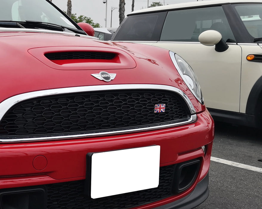 Red/Blue Union Jack Flag Emblem Badge Fit Car Front Grille For MINI, Jaguar, etc