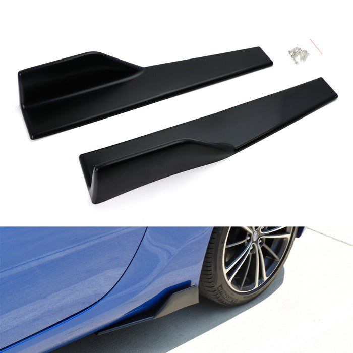 Left/Right Black Universal Rear Side Skirt Winglets Diffusers Extensio ...
