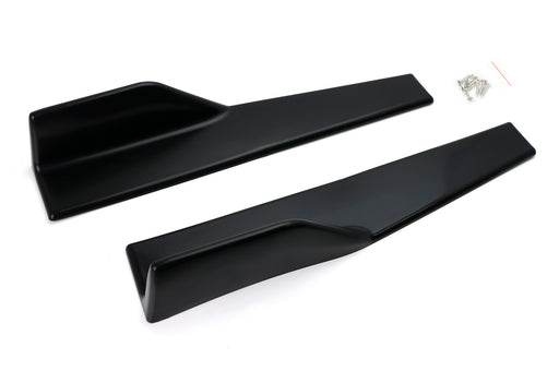 Left/Right Black Universal Rear Side Skirt Winglets Diffusers Extension For Car