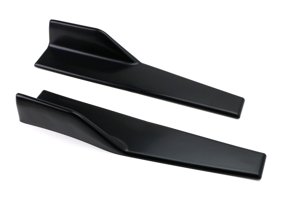 Left/Right Black Universal Rear Side Skirt Winglets Diffusers Extensio ...