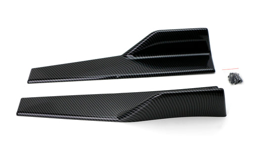 Left/Right Carbon Universal Rear Side Skirt Winglets Diffusers Extension For Car