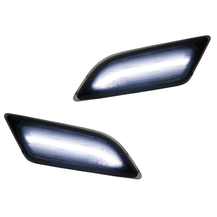 Euro Smoked Lens White LED Side Marker Lights For 12-14 Mercedes W204 C250 C300