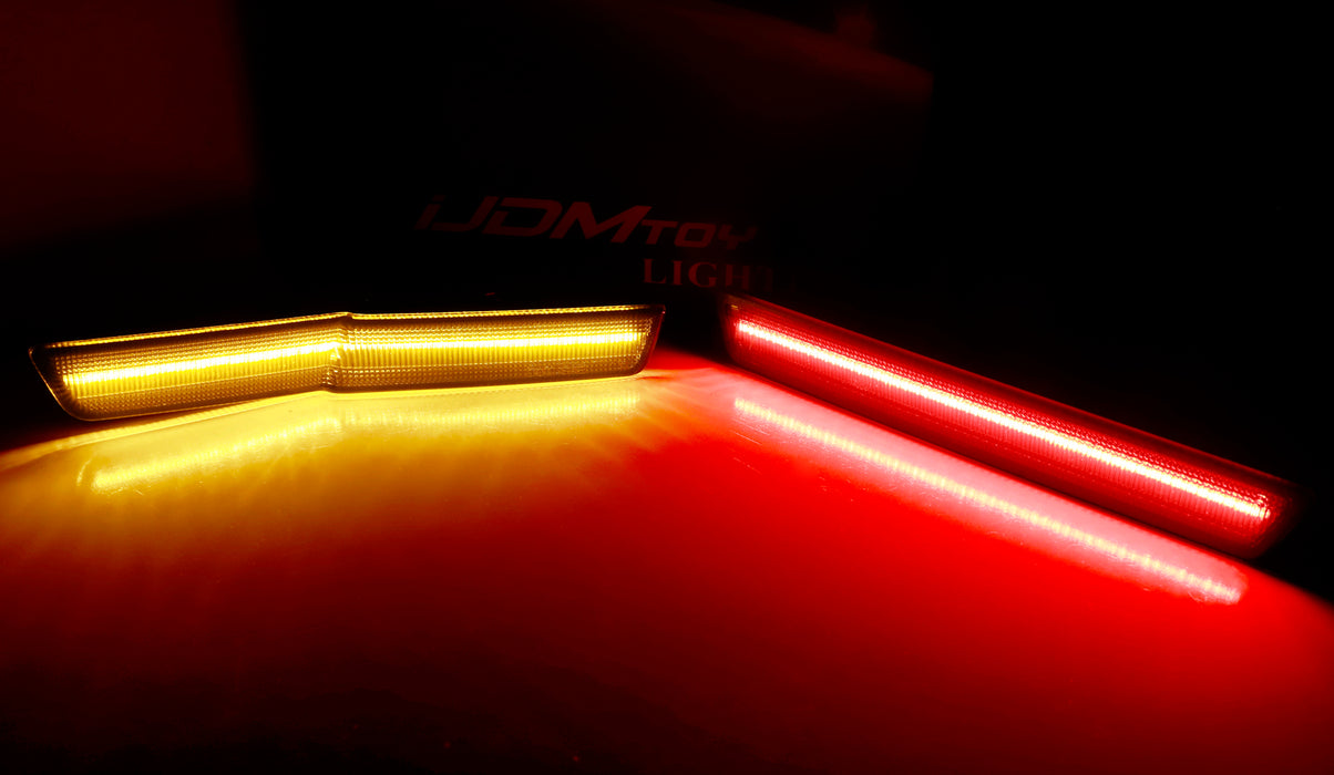 Smoke Lens Amber/Red Full LED Side Markers For 2015-22 Dodge Challenger Widebody