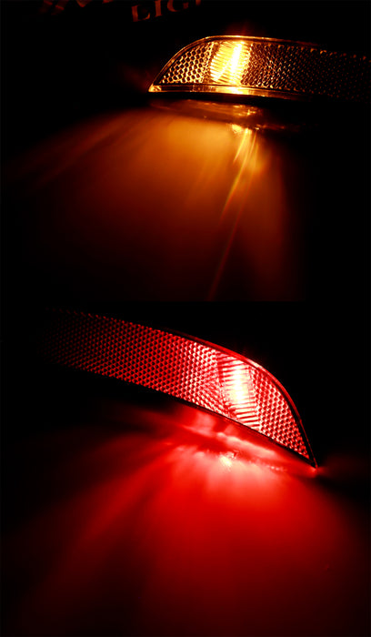 IJDMTOY Clear Front/Rear Wheel Arch Side Marker Lights For 2012-2019 Fiat 500 Abarth/GQ (4-Piece Set W/ Bulbs)