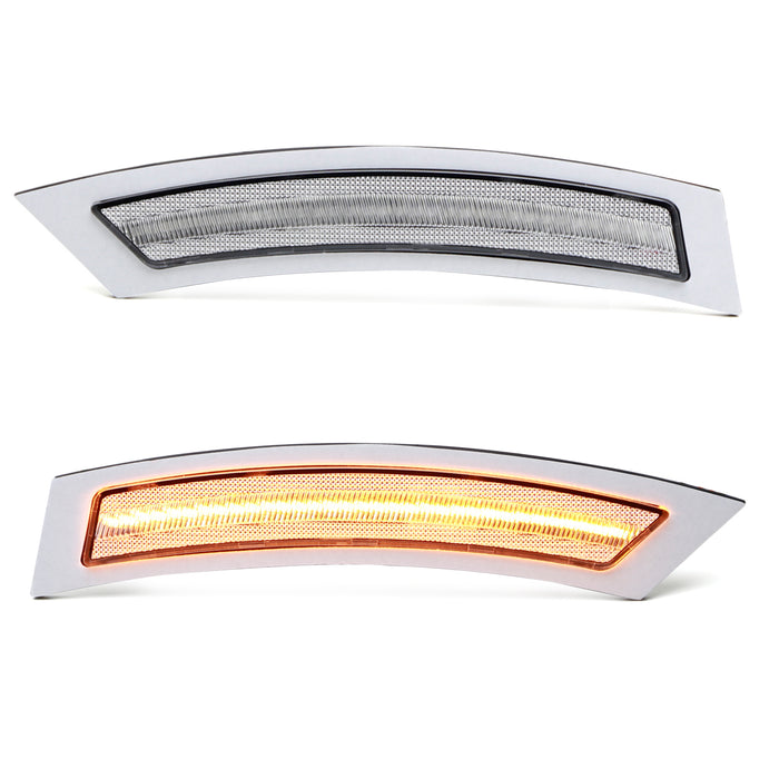 Clear Lens LED Bumper Reflector Replace Side Markers For 07-12 BMW E92 3 Series