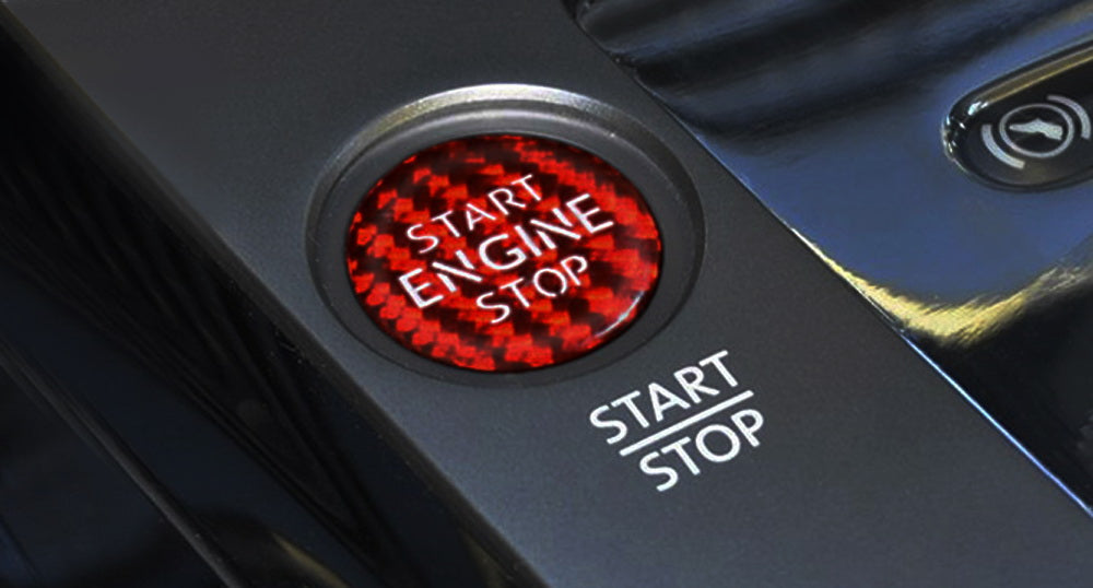 Red Carbon Fiber Keyless Engine Push Start Button For Newer Audi A4 A5 A6 A7 A8