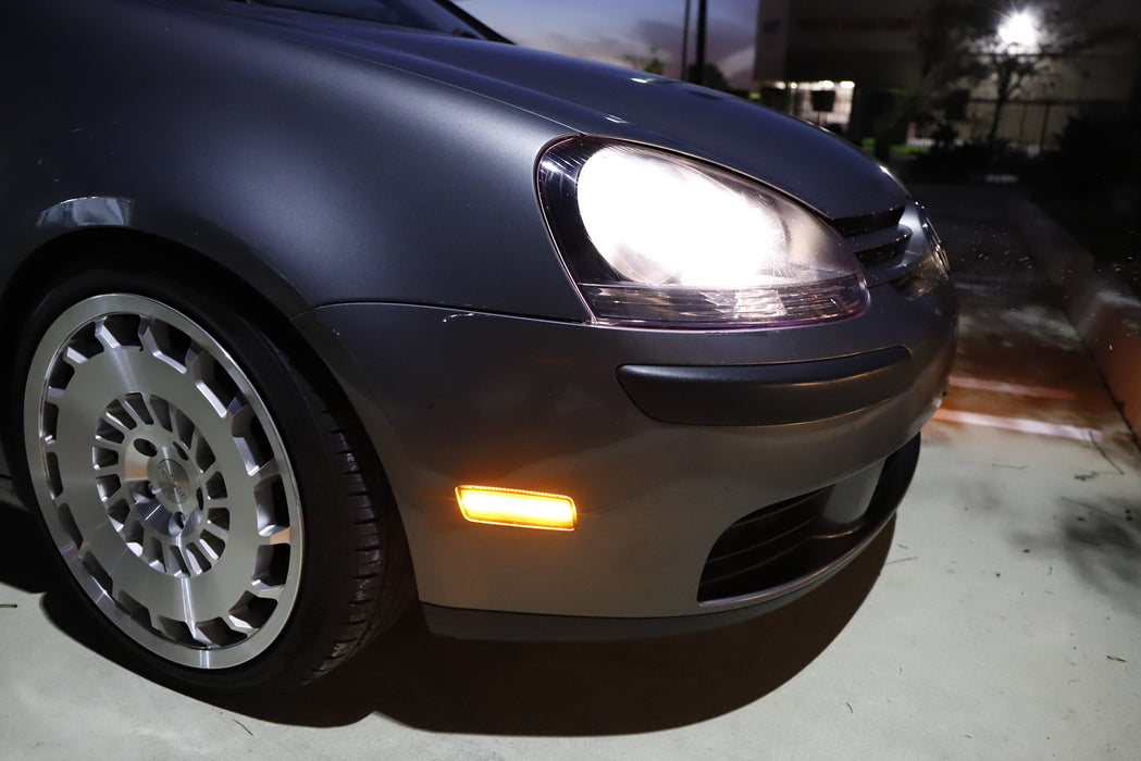 Clear Lens Amber LED Front Side Marker Light For 06-09 Volkswagen MK5 Golf/GTI