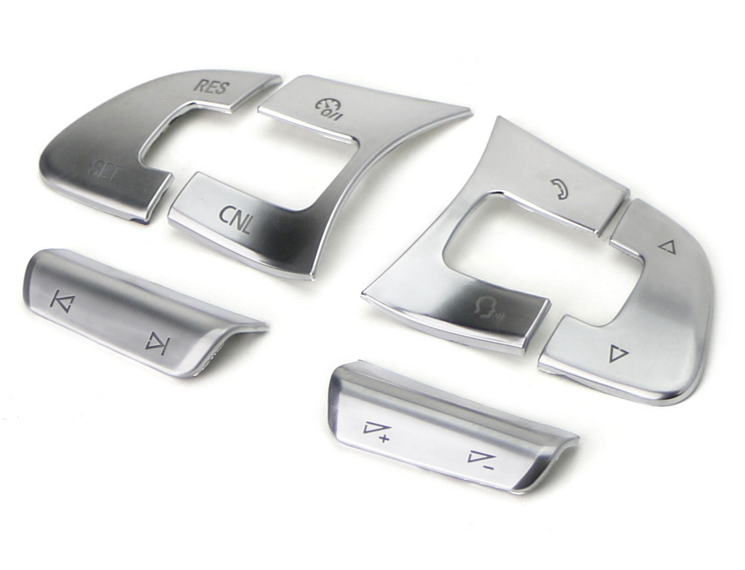 Satin Silver 6pc Steering Wheel Control/Button Decoration Trims For Vo ...