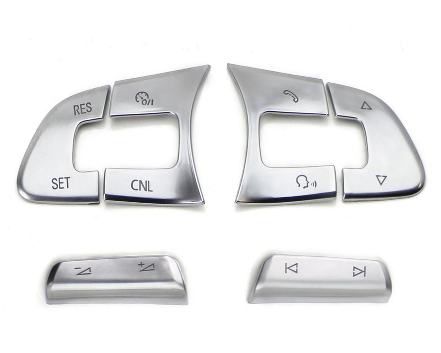 Satin Silver 6pc Steering Wheel Control/Button Decoration Trims For Volkswagen
