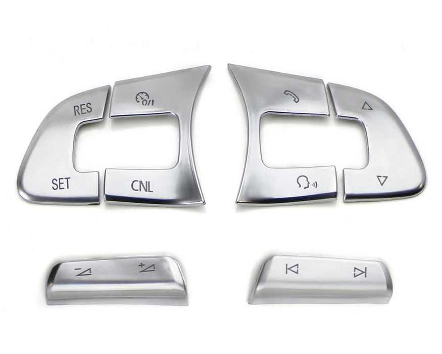 Satin Silver 6pc Steering Wheel Control/Button Decoration Trims For Vo ...