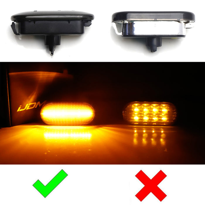 Smoked Lens Front Fender LED Side Marker Lights For VW MK4 Jetta GTI R32 Beetle