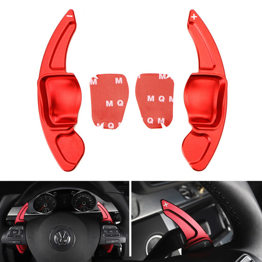Red CNC Steering Wheel Paddle Shifter Extensions For VW MK6 Golf CC Beetle Jetta