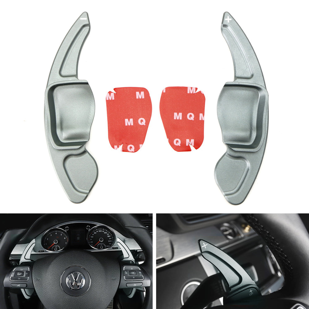 Gun Metal Steering Wheel Paddle Shifter Extensions For Volkswagen MK6 Golf