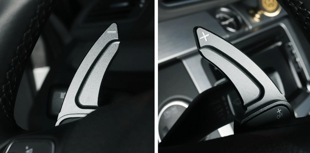 Gun Metal Steering Wheel Paddle Shifter Extensions For VW MK6 Golf CC Beetle etc
