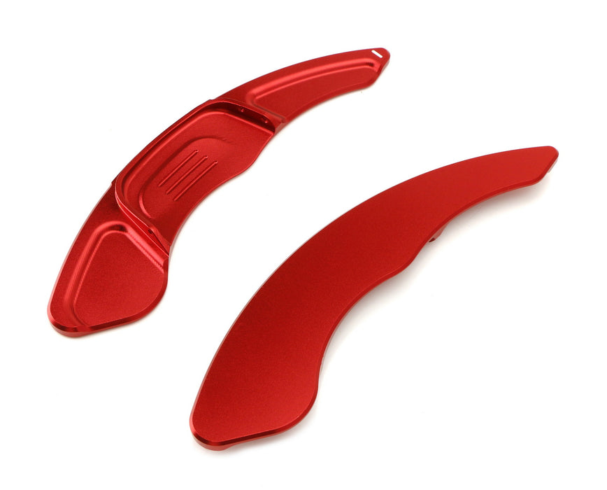 thumbnail image 2 of IJDMTOY Red CNC Billet Paddle Shifter Extensions For Genesis G70 2018+ – Double-Sided Tape Mount 2 of 5