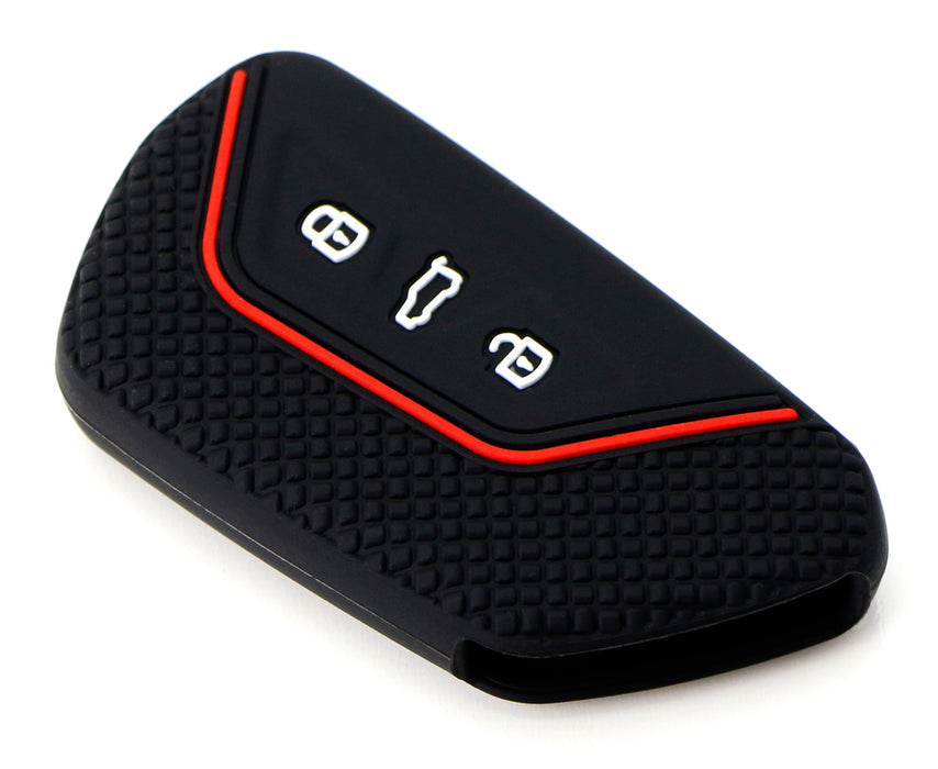 Black Soft Silicone Key Fob Cover For Volkswagen MK8 Golf/GTI, Skoda Octavia