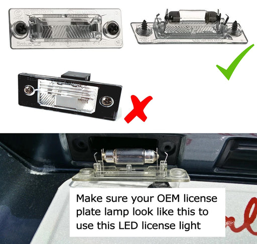 18-SMD White LED License Plate Lights For Volkswagen 2001-05 Passat, 05-10 Jetta