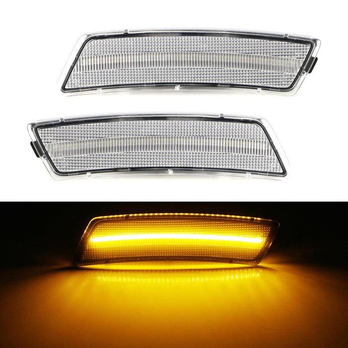 Clear Lens Amber Full LED Side Marker Lights For 18-up VW Tiguan, 12-19 Beetle