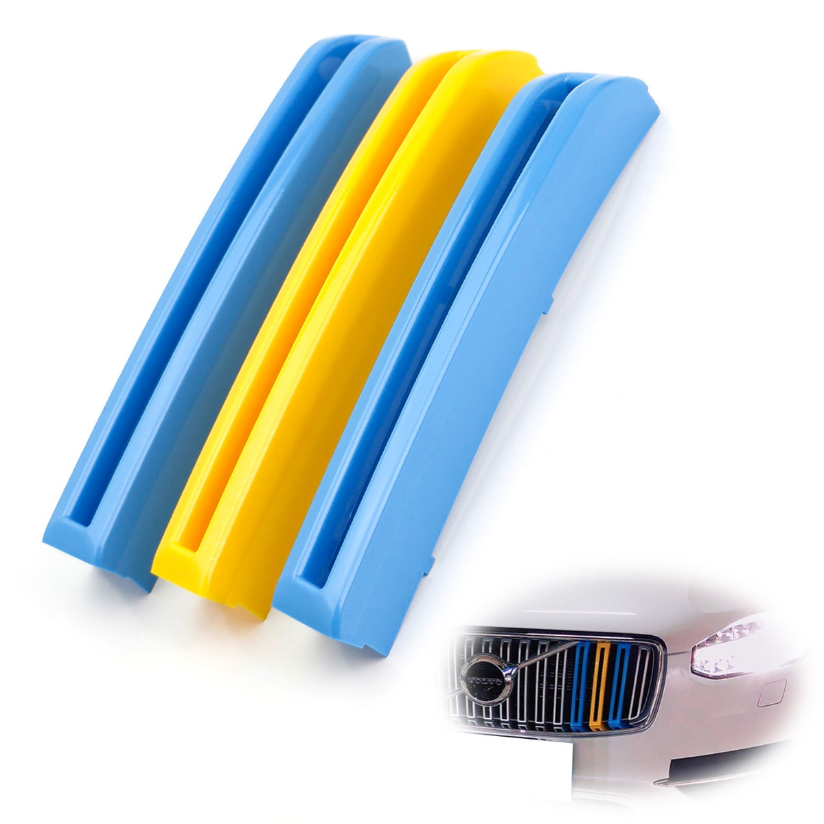 Sweden Flag Color Grille Decoration Insert Trims For 2016-19 2nd