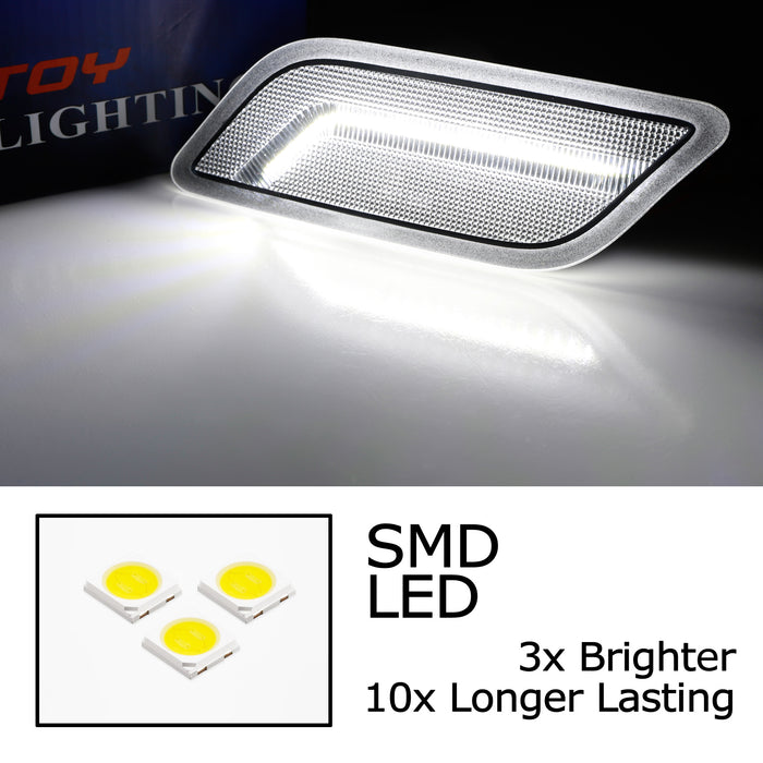 Clear Lens White Full LED Strip Side Marker Lights For 2010-13 Mercedes E Coupe