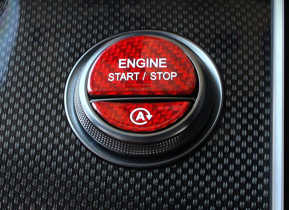 AMG Red Real Carbon Fiber Engine Push Start, Auto On/Off Button For 22+ Mercedes